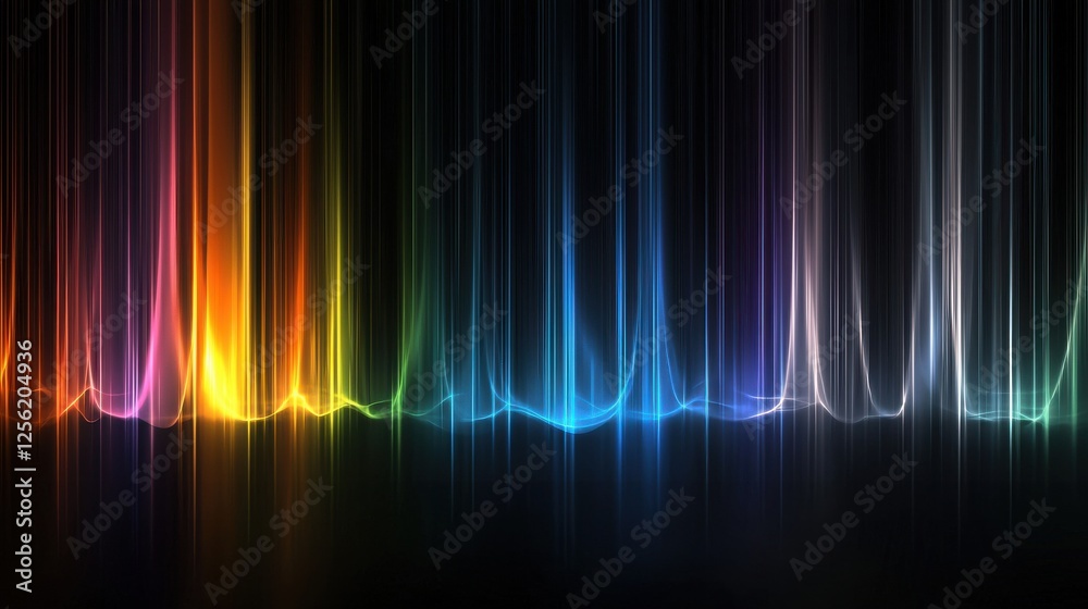 Poster a colorful, multi-colored line of lights that are all different colors