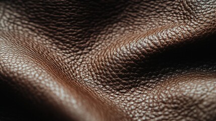 Close-up of textured brown leather.