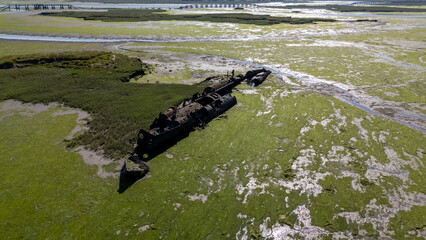 The wreckage of a WWI era German U-Boat UB 122 resting in Kent, England