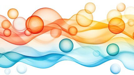 Aeration and oxygenation story Colorful abstract wave and bubble design.