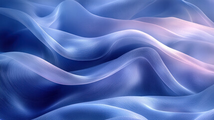 Obraz premium Flowing blue fabric with soft folds and light gradient, ideal for backgrounds or textures