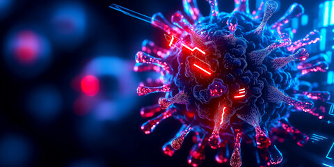 Futuristic Natural Killer Cells in Augmented Reality Interface Virtual Lab High-Tech Environment