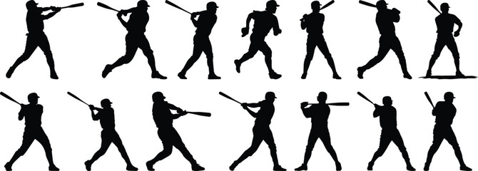 Golf silhouettes set, sport pack of vector silhouette design, isolated background