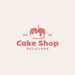 Minimalist hand drawn cake shop logo design