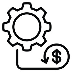 Earned Income icon line vector illustration