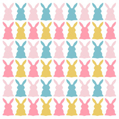 COLORFUL BUNNIES EASTER SPRING PATTERN TEXTURE BACKGROUND
