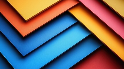 Obraz premium A vibrant arrangement of colored paper sheets layered creatively.