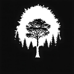 silhouette of a tree