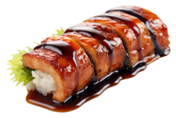 PNG Unagi sushi food meal rice.