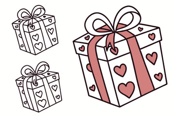 Gift and present icons vectors of wrapped gifts