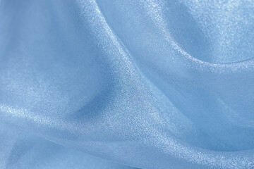 Blue organza fabric texture background