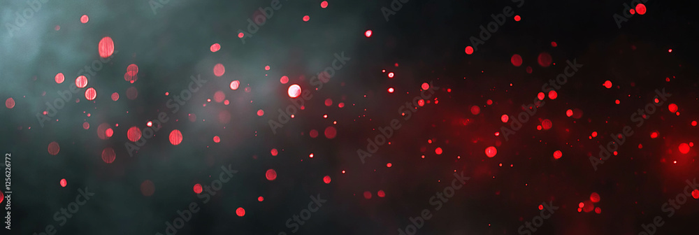 Poster faint red flickers create an ethereal overlay on a textured background