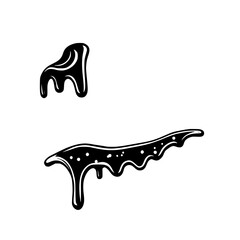 Liquid chocolate flowing downward, abstract.