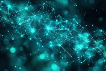 Obraz premium Futuristic digital connections virtual space abstract art high fidelity environment aerial view network visualization