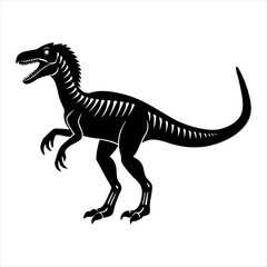 Diplodocus Extinct Animal silhouette on isolated tyrannosaurus dinosaur vector illustration