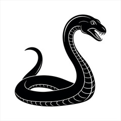 Titanoboa Extinct Animals silhouette black and white snake