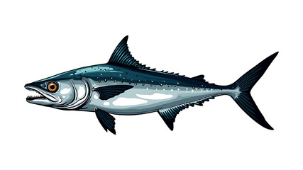 Fototapeta premium Realistic Digital Illustration of a Mackerel Fish High-Quality Marine Art