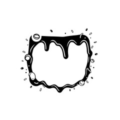 A black ink frame with bubbles and drips forming a unique design.