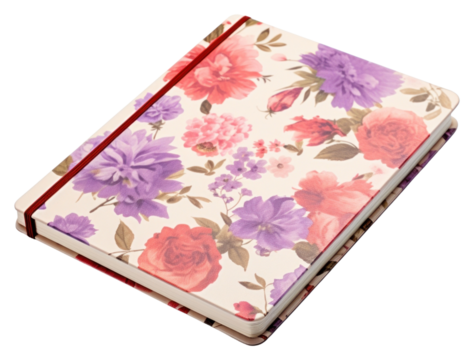 PNG Floral journal diary notebook publication pattern flower.