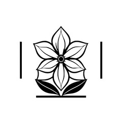 Elegant Black and White Floral Design with Symmetry and Structure.