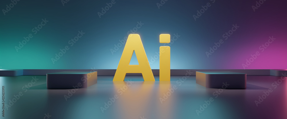 Aufkleber A high-quality 3D composition featuring bold yellow 