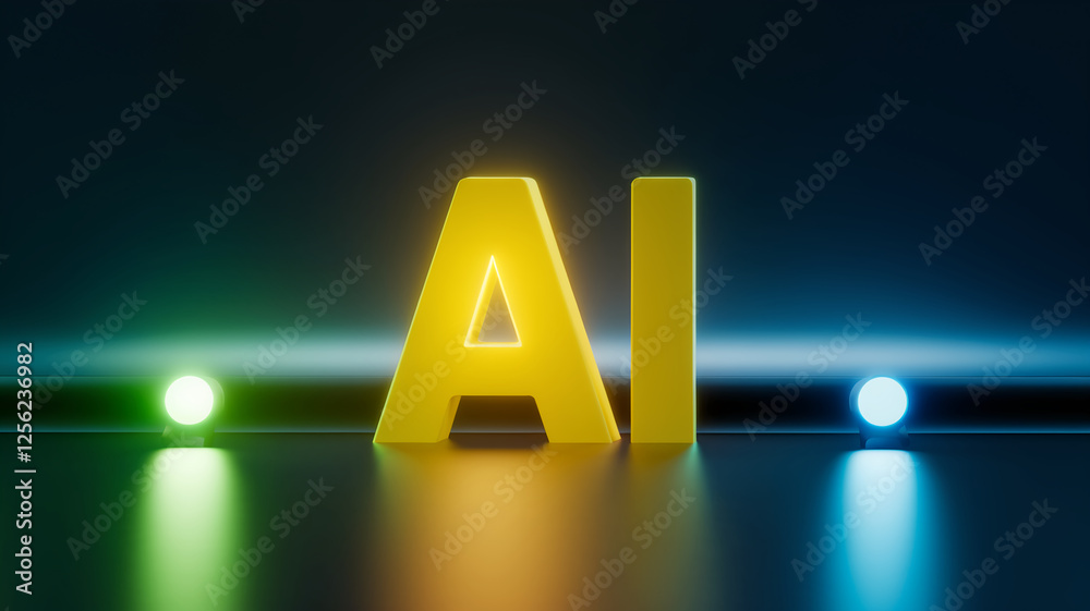 Aufkleber a modern 3d render of bold yellow 