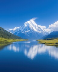 Majestic mountain reflections new zealand landscape scenic nature panoramic view tranquil beauty