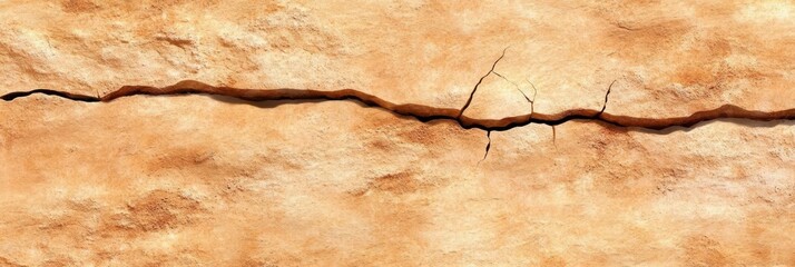 Fototapeta premium Abstract Cracked Earth Texture Wall - A cracked earth texture, symbolizing fragility, age, resilience, division, and the passage of time. Natural, earthy tones