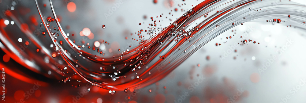 Poster swirling red sparks create a captivating silver texture in dynamic visual display