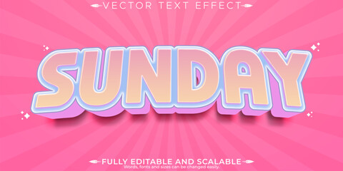 Sunday editable text effect, editable weekend and relax text style