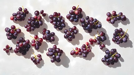 grape graphic for culinary use, abstract style, vibrant tones, textured background, perfect for cookbooks, magazines, and advertisements, creative flair