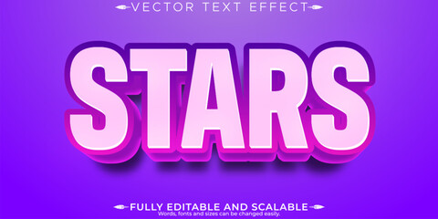 Stars editable text effect, editable pink and galaxy text style