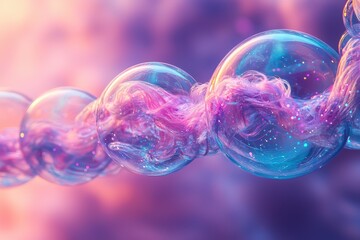 Floating semitransparent spheres abstract environment digital art ethereal atmosphere close-up view high fidelity concept