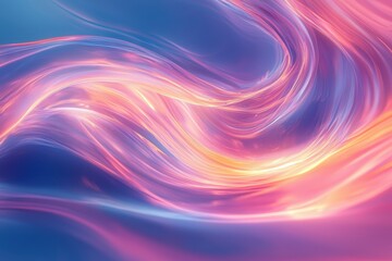 Obraz premium Soft flowing light waves in cool pastel colors abstract art digital composition calm atmosphere aesthetic viewpoint