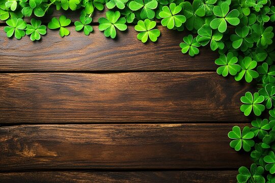 Composition with block calendar on wooden table. St. Patrick's Day celebration