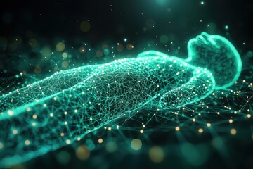 Fototapeta premium Innovative medical technology visualization virtual environment high fidelity graphics abstract concept futuristic perspective