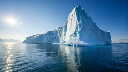 Immense Iceberg Towering Over Calm Waters &ndash; Surreal Natural Scene