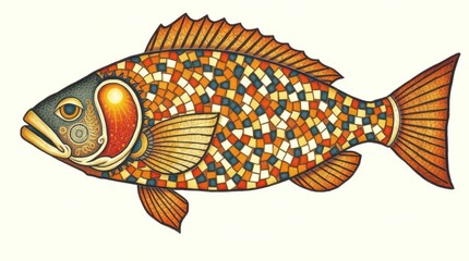 This artistic fish design showcases the deep-rooted significance of the fish symbol in Christian traditions, especially during Easter and Palm Sunday festivities