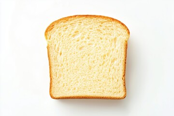 Whole grain bread slice isolated on white with top view showing texture and shape suitable for, isolated on white background