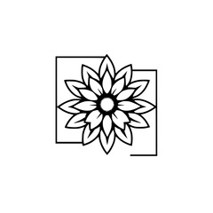 Sunflower silhouette of a sunflower set in a box