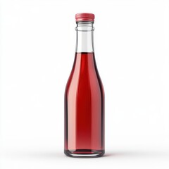 Red wine bottle isolated on white background.