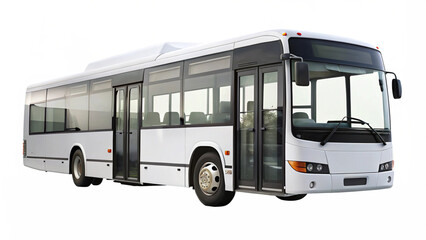Modern white city bus with large windows and doors  © Vectorigo
