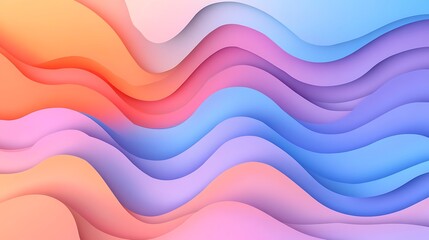 Abstract pastel waves layered design background