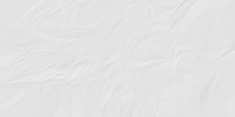 White crumpled paper Blank white crumpled and creased paper poster.	