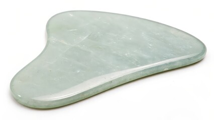Fototapeta premium Gua Sha Stone, Green, White Background
