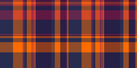 Vibrant autumnal plaid pattern in rich orange, purple, and navy.  Perfect for fallthemed designs, textiles, or website backgrounds.  This textured, repeating design evokes warmth and tradition.