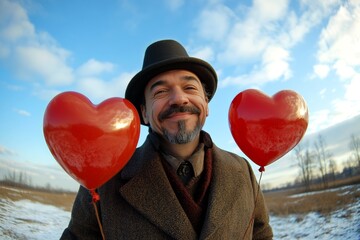 Commercial ad campaign conceptual art. Love confession. Valentine's day greeting from man or for man: stunning noticeable image of loving mixed-race adult man. Loving couple in ads. Caring man.