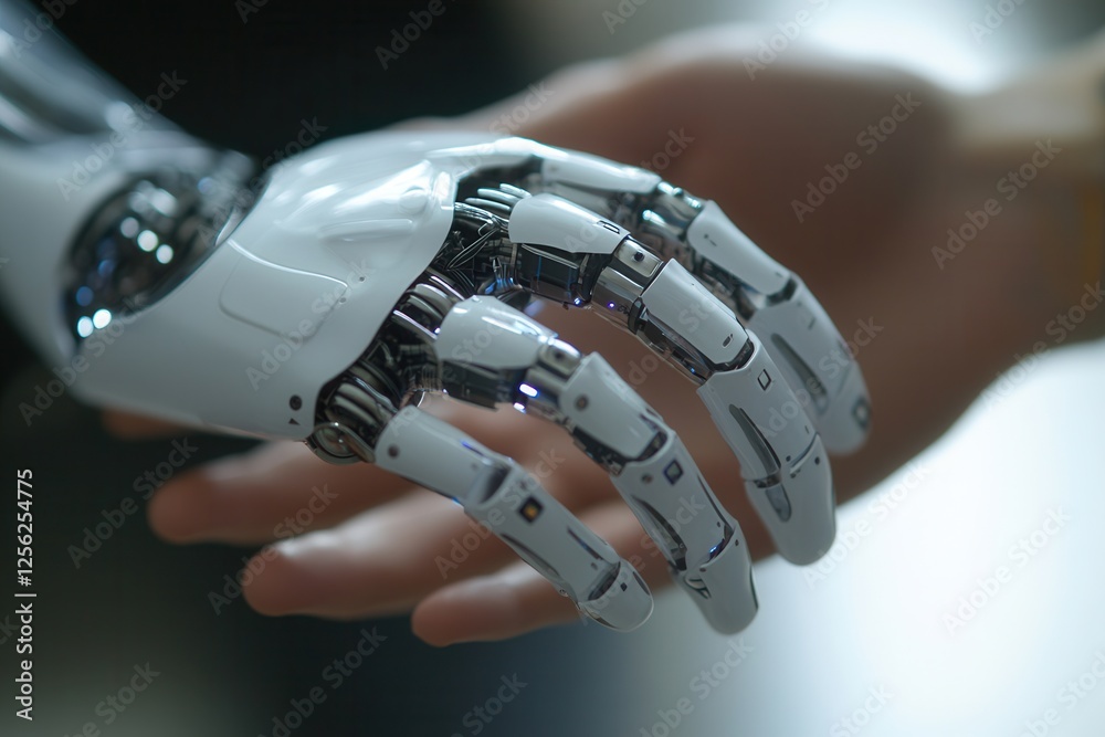 Poster close up of hand holding ai for exploring new concepts in artificial intelligence .