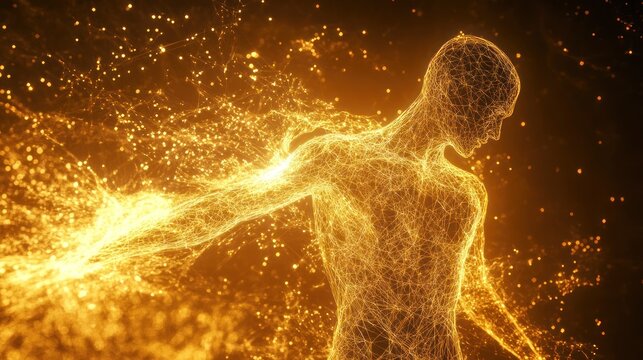 Vivid Motion In Electric Human Form