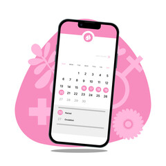 menstruation. menstrual cycle, women's health. menstrual calendar. vector